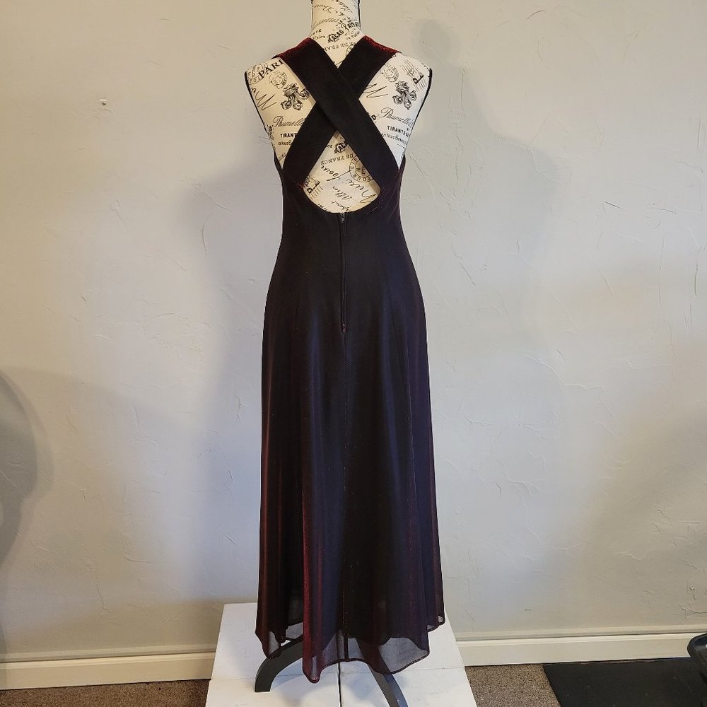 Iridescent Black and Red Criss Cross Back by All That Jazz, Formal Dress, 11/12